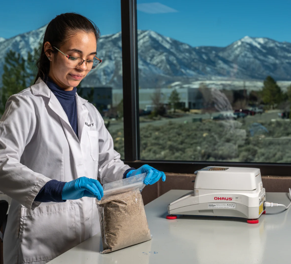 girl providing a sample in room
